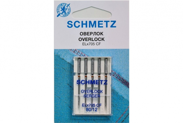 Иглы Schmetz для оверлока ELx705 CF №80, 5 шт в Ахтубинске