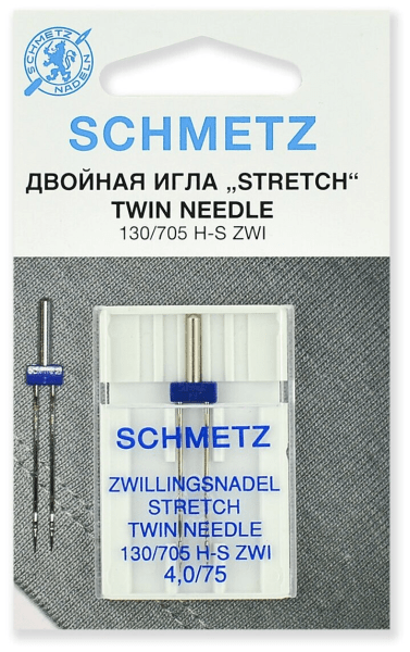 Иглы Schmetz стрейч двойные 130/705 H-S ZWI 4,0/75, 1 шт в Ахтубинске